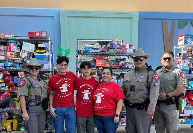 Isaac Garza's family at the toy drive